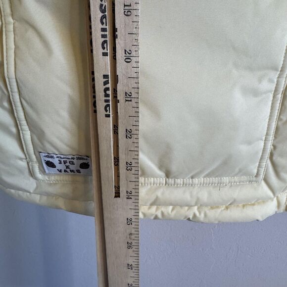 JFG x Vans Jacket Mens Small Yellow Puffer Chocolate Valley Resort Collab Patch - Picture 9 of 11